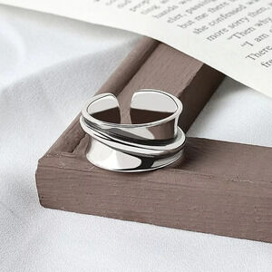 NEW Unisex Abstract Band Ring 925 Sterling‎ Silver Band Ring